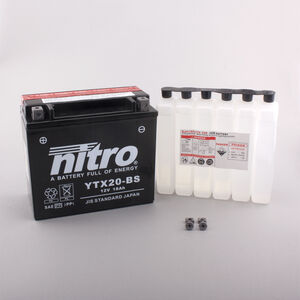 NITRO BATT YTX20-BS AGM open with acid pack (GTX20-BS) 