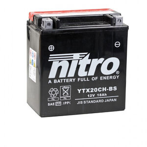 NITRO BATT YTX20CH-BS AGM open with acid pack 