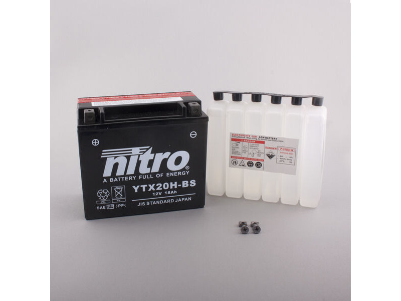 NITRO BATT YTX20H-BS AGM open with acid pack click to zoom image