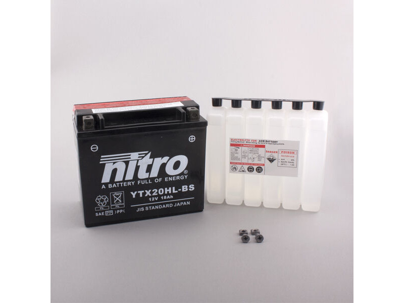 NITRO BATT YTX20HL-BS AGM open with acid pack (GTX20HL-BS) click to zoom image