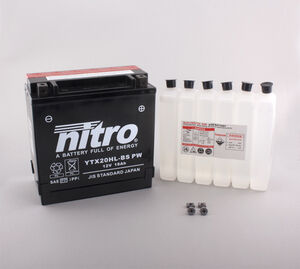 NITRO BATT YTX20HL-BS-PW AGM open with acid pack 