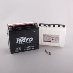 NITRO BATT YTX20L-BS AGM open with acid pack (GTX20L-BS) 