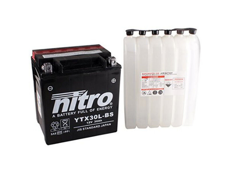NITRO BATT YTX30L-BS AGM open with acid pack (GTX30L-BS) click to zoom image
