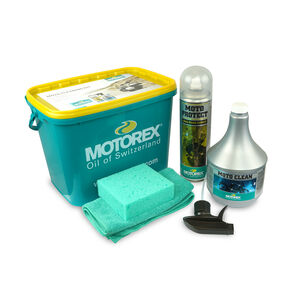MOTOREX Motocare Kit In Bucket (Motoclean, Moto Protect, Sponge & Cloth) click to zoom image