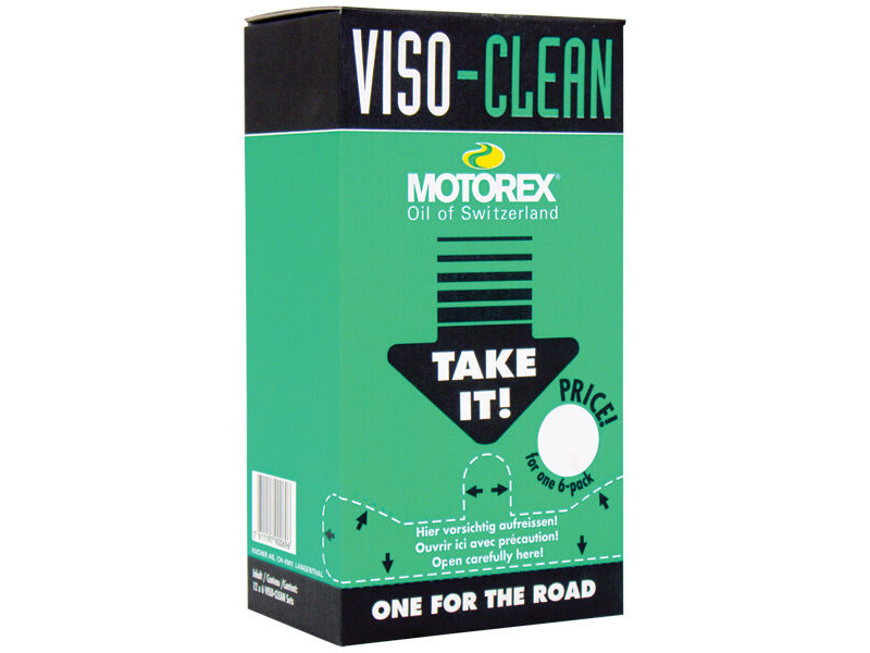 MOTOREX MOTOREX VISOR CLEAN - PER 72 ( 12 packs of 6 wipes per pack) click to zoom image