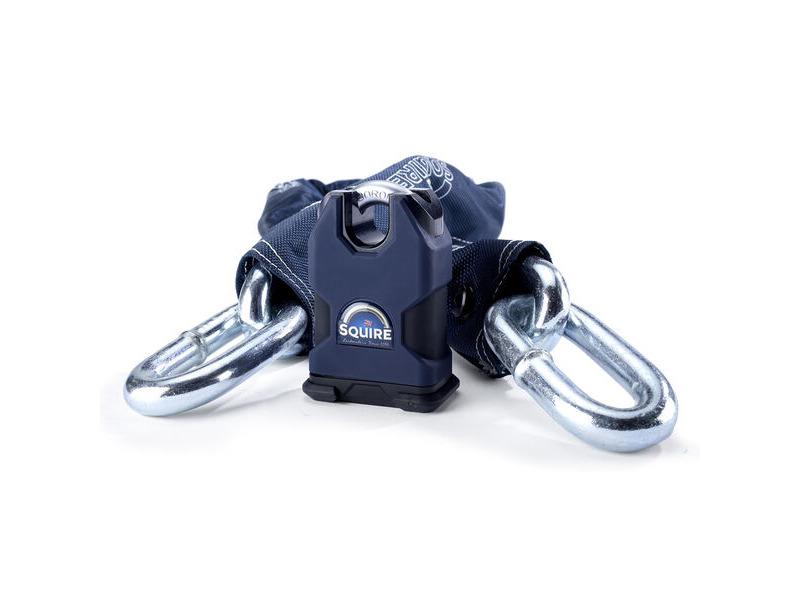 SQUIRE Massiv Sold Secure Gold 50 Boron 10mm Closed Shackle Lock with 14mm x 1.2m Chain click to zoom image