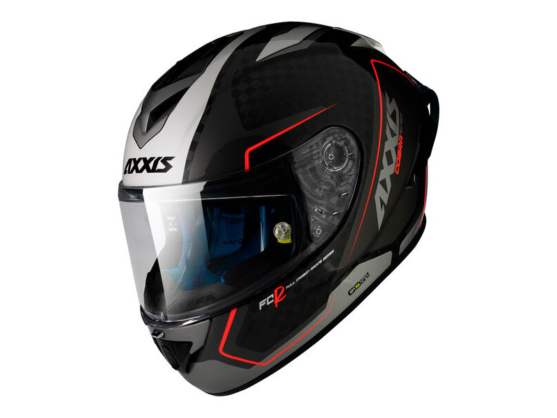 AXXIS Cobra Rage A2 Gloss Pearl Grey Carbon Inc Free Dark Visor+Pinlock - Special Order click to zoom image