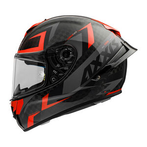AXXIS Cobra Rex A5 Gloss Fluo Red Carbon Inc Free Dark Visor+Pinlock - Special Order click to zoom image