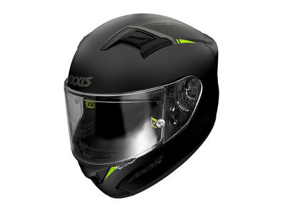 AXXIS Racer GP Solid B3 Matt Blk Fluo Yel Fibre SV Inc Free Dark Visor+Pinlock