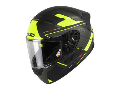 AXXIS Racer GP Tech B3 Matt Fluo Yellow Fibre SV Inc Free Dark Visor+Pinlock