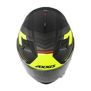 AXXIS Racer GP Tech B3 Matt Fluo Yellow Fibre SV Inc Free Dark Visor+Pinlock click to zoom image