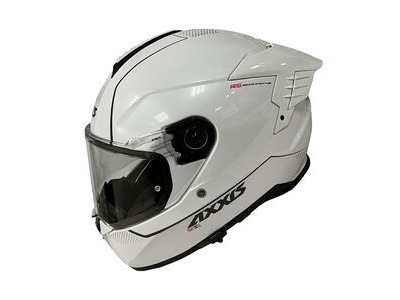 AXXIS Hawk Evo SV Solid A0 Pearl Gloss White Helmet Inc Race Spoiler