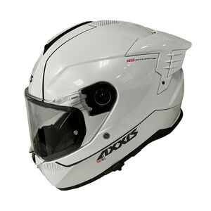 AXXIS Hawk Evo SV Solid A0 Pearl Gloss White Helmet Inc Race Spoiler 