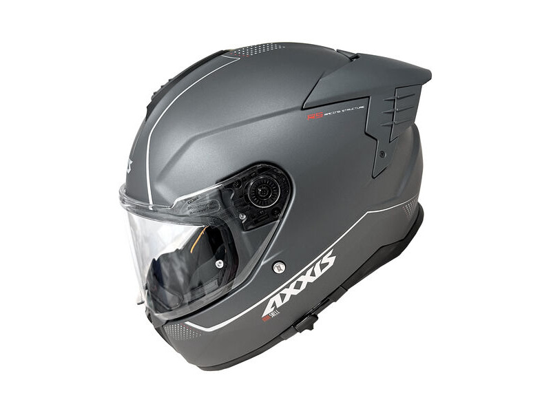 AXXIS Hawk Evo SV Solid A2 Matt Titanium Helmet Inc Race Spoiler click to zoom image