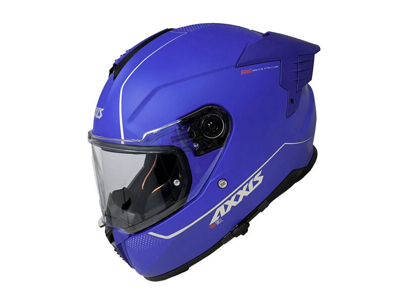 AXXIS Hawk Evo SV Solid A7 Matt Blue Helmet Inc Race Spoiler click to zoom image
