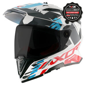 AXOR Helmet X-Cross Adventure - X1 Gloss White/Red Graphic 