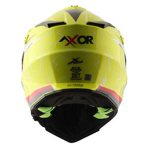 AXOR Helmet X-Cross Adventure - Flash Gloss Neon Yellow/Red Graphic click to zoom image