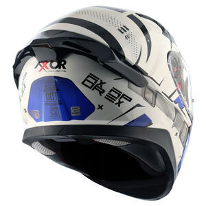 AXOR Apex Full Face Helmet - Hex-2 White Blue Gloss click to zoom image