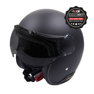 AXOR Helmet Jet Open Face - Matt Black / Black 