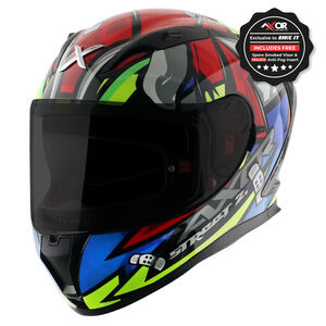 AXOR Helmet Street Full Face - Bobby Gloss Black Red 
