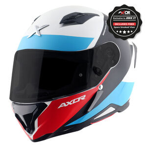 AXOR Helmet SH890 Full Face - Hunter Turbo Gloss White Red click to zoom image
