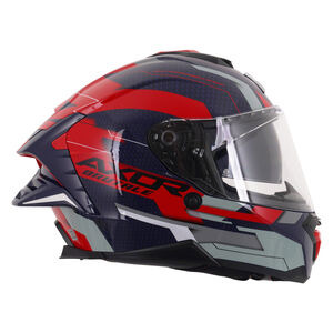 AXOR Brutale Full Face Helmet With Dual Spoiler Plexus Blue Red click to zoom image