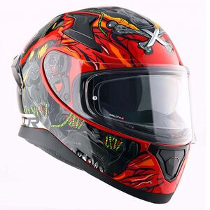 AXOR Apex Full Face Helmet Ascetic Red Grey Gloss click to zoom image