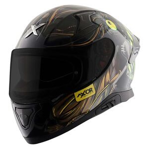 AXOR Apex Full Face Helmet Sea Devil Black Gold Gloss click to zoom image