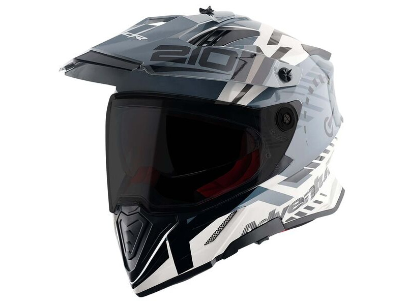 AXOR X-Cross Adventure Helmet Speedometer White Grey Gloss click to zoom image
