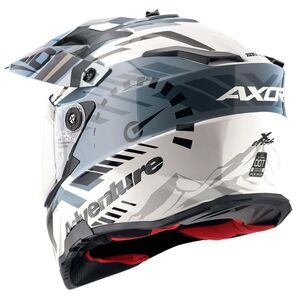 AXOR X-Cross Adventure Helmet Speedometer White Grey Gloss click to zoom image