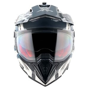 AXOR X-Cross Adventure Helmet Speedometer White Grey Gloss click to zoom image