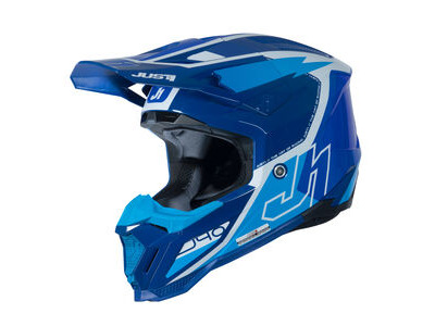 Just1 J40 Motocross Helmet Flash White Blue