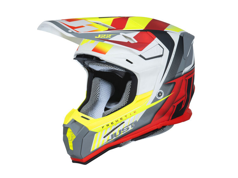 Just1 J22 Motocross Helmet Frenetik Fire Fluo Yellow Red White click to zoom image