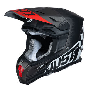 Just1 J22 Motocross Helmet Flagman Red Titanium Black L click to zoom image