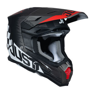 Just1 J22 Motocross Helmet Flagman Red Titanium Black L click to zoom image