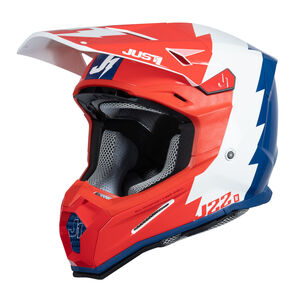 Just1 J22 Motocross Helmet Revolt Red Blue White click to zoom image