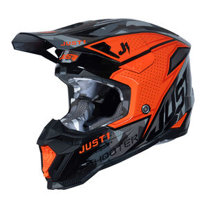 Just1 J40 Motocross Helmet Shooter Camo Orange Black click to zoom image