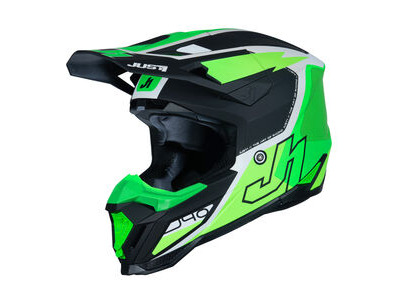 Just1 J40 Motocross Helmet Flash Fluo Green White Black