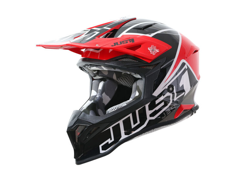 Just1 J39 Motocross Helmet Thruster Red Black White Gloss click to zoom image