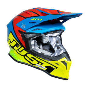 Just1 J39 Motocross Helmet Thruster Fluo Yellow Red Blue click to zoom image