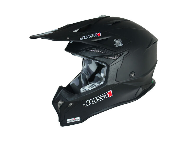 Just1 J39 Motocross Helmet Solid Black Matt click to zoom image