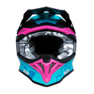 Just1 J39 Motocross Helmet Thruster Petrol Blue Fuxia Black click to zoom image