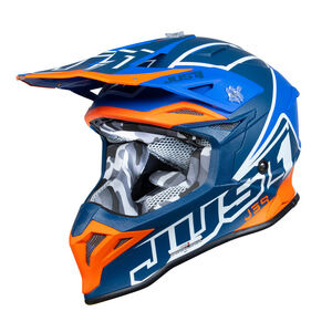 Just1 J39 Motocross Helmet Thruster White Fluo Orange Blue click to zoom image