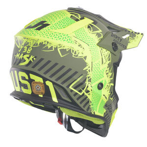 JUST1 J38 MX Helmet Mask Fluo Yellow/Black/Army Green Matt click to zoom image