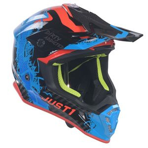 JUST1 J38 MX Helmet Mask Blue/Red/Black Gloss click to zoom image