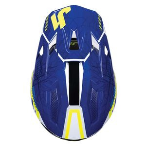 JUST1 J40 Motocross Helmet Mission Fluo Yellow Blue Gloss click to zoom image