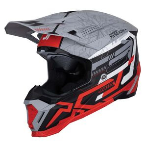 JUST1 J40 Motocross Helmet Mission Red Grey Matt 2026
