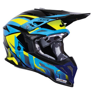 JUST1 J39 Motocross Helmet Revo Blue Fluo Yellow Black Gloss click to zoom image