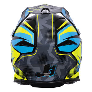 JUST1 J39 Motocross Helmet Revo Blue Fluo Yellow Black Gloss click to zoom image