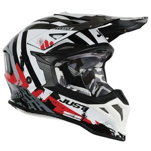 JUST1 JUST1 J39 Motocross Helmet Marshall White Red Black Gloss click to zoom image